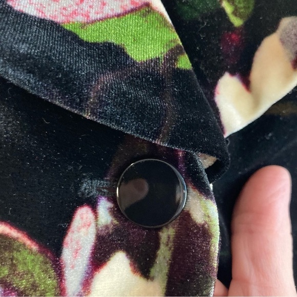 CALVIN KLEIN Sz 8 Casual or Career Velvet Lined  Single Button Floral Blazer - Picture 6 of 13